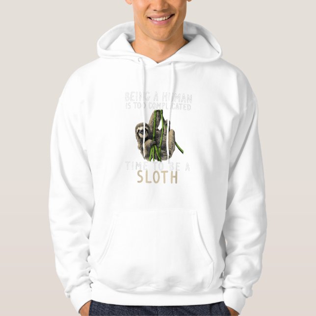 Att Vara Människa Är För Komplicerat Tid Att Vara  Hoodie (Framsida)