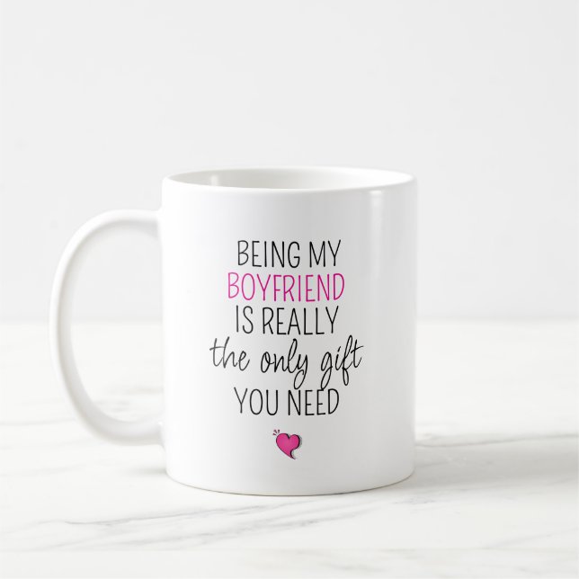 Att vara min pojkvän är den enda gåvan du behöver  kaffemugg (Vänster)