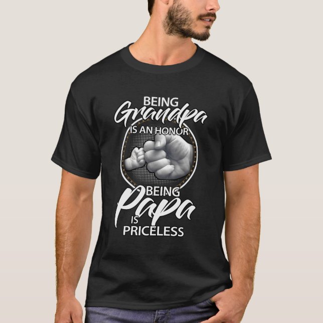 Att vara morfar är en ära att vara Pappa är ovärde T Shirt (Framsida)