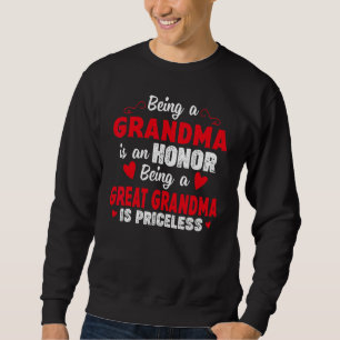Att vara mormor är en ära att vara Underbar mormor Lång Ärmad Tröja