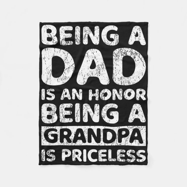 Att vara Pappa är en ära att vara farfar är en ära Fleecefilt (Framsidan)