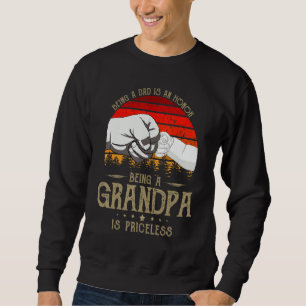 Att vara Pappa är en ära att vara farfar är en ära Lång Ärmad Tröja