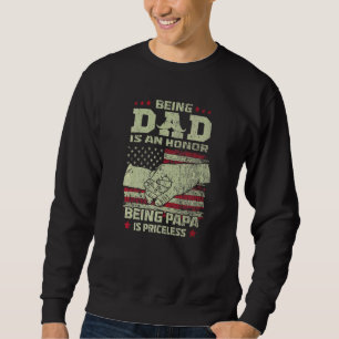 Att vara Pappa är en ära att vara Pappa USA:s Flag Lång Ärmad Tröja