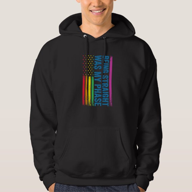 Att vara Rak var min fas LGBT Hoodie (Framsida)