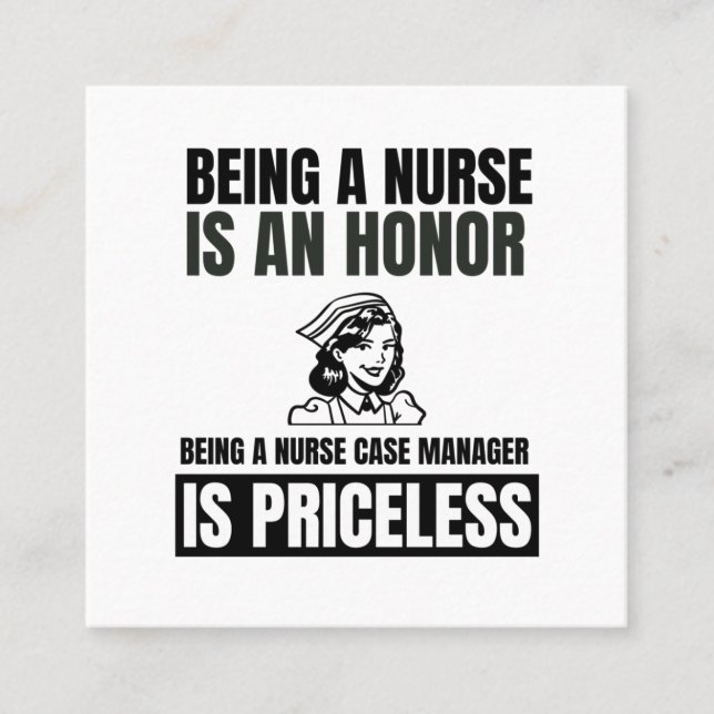 Att vara sjuksköterska är en ära att vara sjuksköt fyrkantigt visitkort (Framsida)