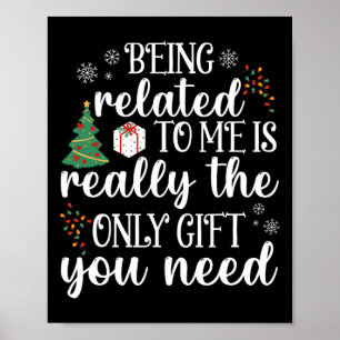Att vara släkt med mig Kul jul familj Xmas Paja Poster