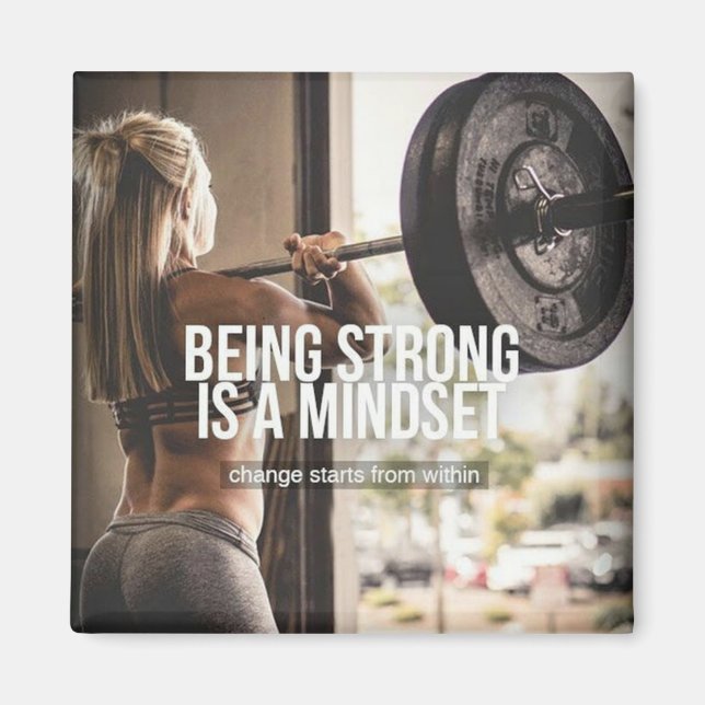 Att vara stark är ett tänkesätt - Kvinnors Gymmedr Magnet (Framsidan)