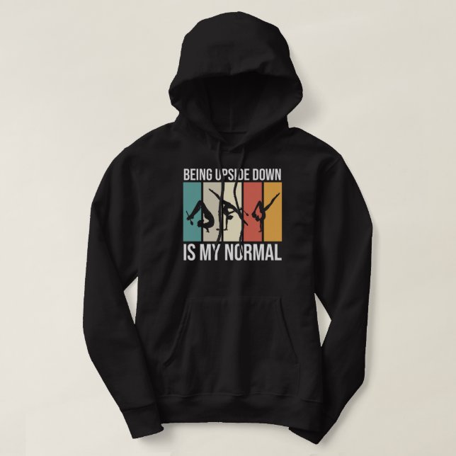 Att vara upp och ned är min vanliga, funktionella  hoodie (Design framsida)