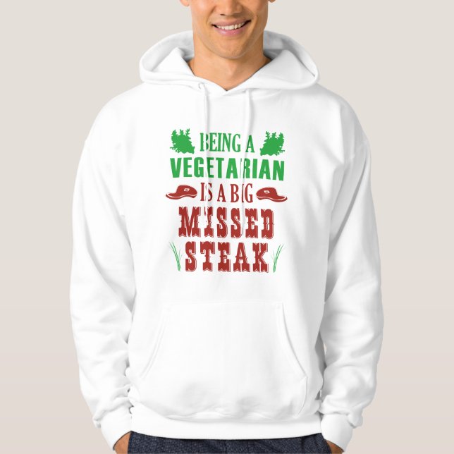 Att vara vegetarian är en stor felad grej hoodie (Framsida)