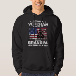 Att vara veteran är en ära att vara farfar är hoodie
