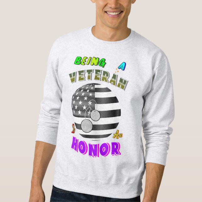 Att vara veteran är en ära lång ärmad tröja (Framsida)