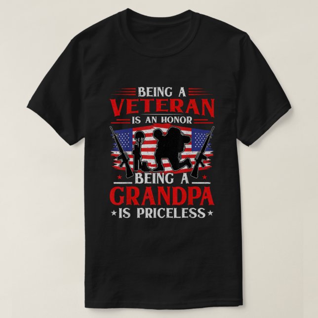 Att vara veteran är en heder. Att vara farfar är P T Shirt (Design framsida)