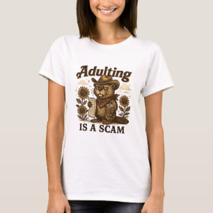 Att vara vuxen är en bluff – Rolig bäverhumor T Shirt