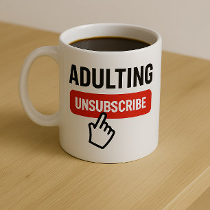 Att Vara Vuxen är Svårt Skämthumor Kaffemugg