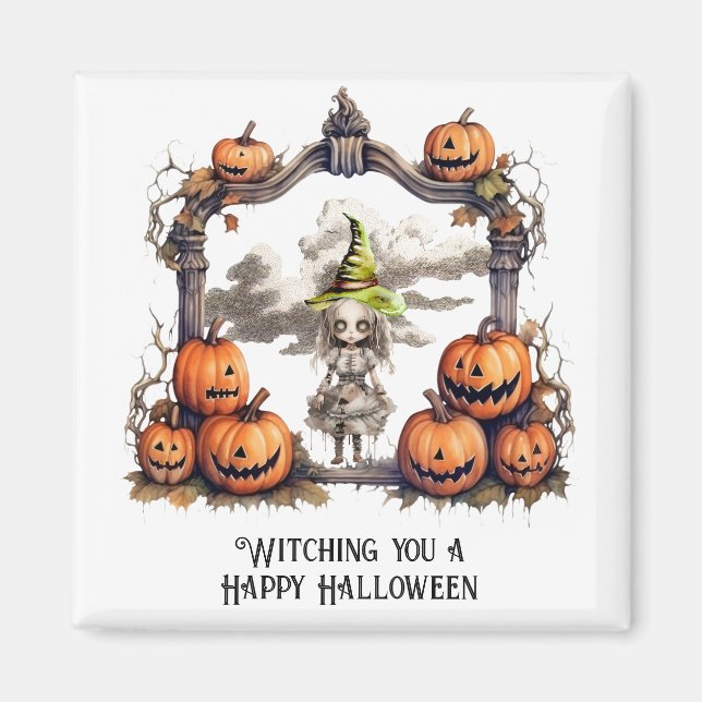 Att väva dig Happy halloween Magnet (Framsidan)