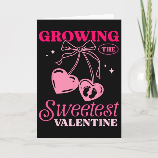 Att växa den sötaste Valentine graviditetsannonser Kort (Framsida)
