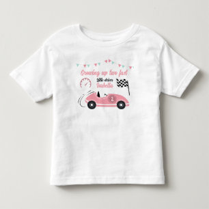 Att växa upp dubbelt så fort Festiv rosa racerbil T Shirt