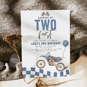 Att växa upp två blåa, blå, bike Boy Birthday Inbjudningar