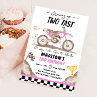 Att växa upp två Fast Dirt Bike Biking Girl Birthd