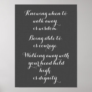 Att veta när man ska gå iväg är att Poster