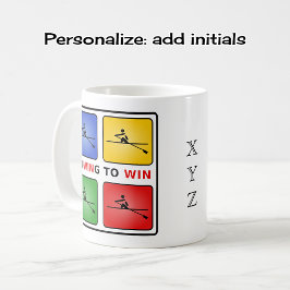 Att vinna fyra färg personlig initialer kaffemugg