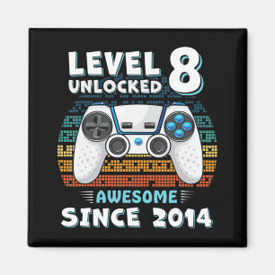 Åtta 8 års BDay Son Boy Roligt Gamer 8:e Årets gam Magnet