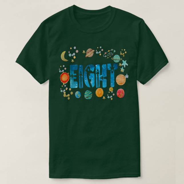 Åtta 8 års nukleär astronomi 8:e året gammal födel t shirt (Design framsida)