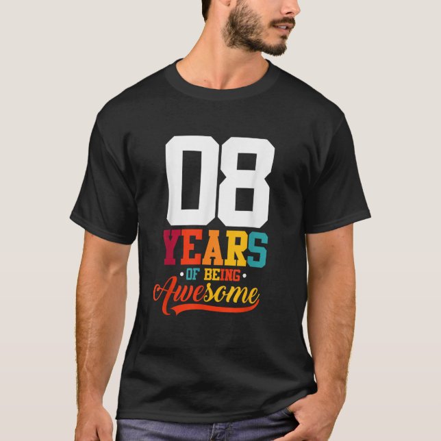 Åtta år av Fantastisk ger 8 år gammal 8:e bir T Shirt (Framsida)