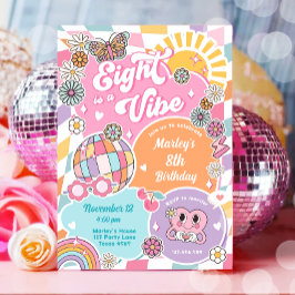 Åtta är en Vibe Retro Preppy Varsity Birthday Inbjudningar