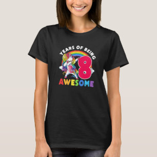 Åtta år Gamla Unicorn Dab 8:e födelsedagskalenliga T Shirt