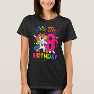Åtta år gammal Unicorn Det är min åttonde födelsed T Shirt