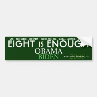 Åtta är NOG - Obama den politiska bildekalet Bildekal