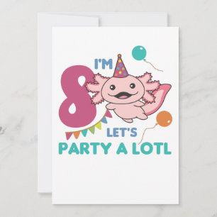 Åtta års ålder Axolotl Åttåriga Axolotls Inbjudningar