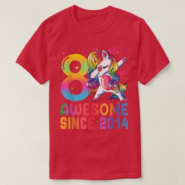 Åtta års ålder flickor Fantastisk sedan 2014, dabb T Shirt (Design framsida)