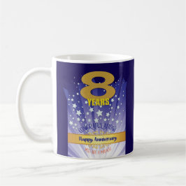 Åtta års ANPASSNINGSBAR Recovery-årsdag, fet tal Kaffemugg