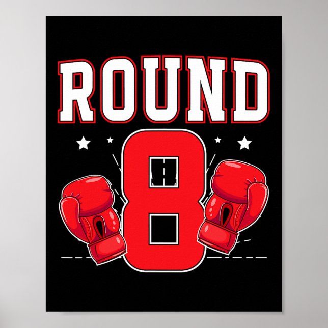 Åtta års gammal Födelsedagsfest för boxare, åttond Poster (Framsidan)