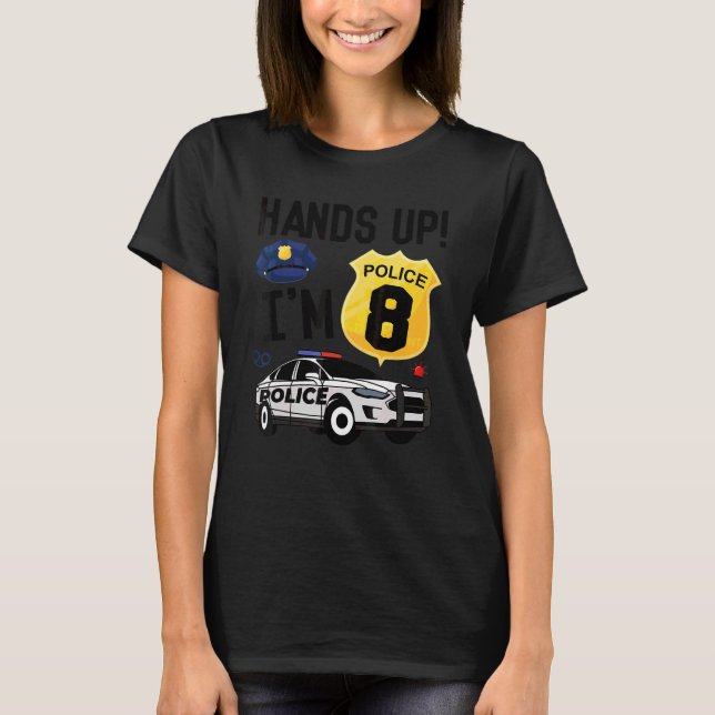 Åtta års gammal polis O T Shirt (Framsida)