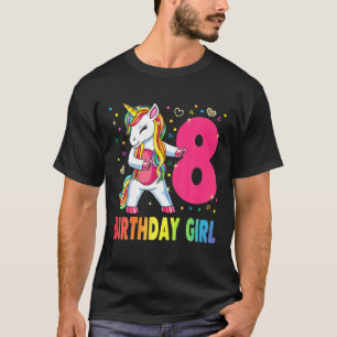 Åtta års gammal Unicorn Flossing 8:e Birthday Gi T Shirt