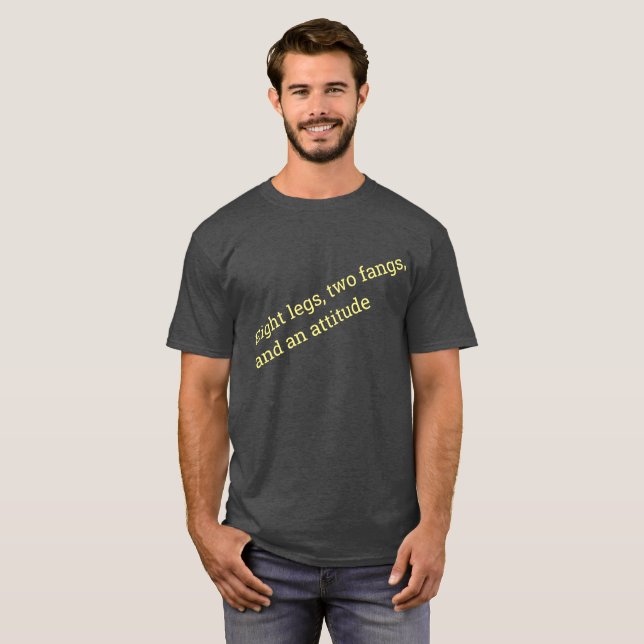 Åtta ben två fangers och attityd. t shirt (Hel framsida)