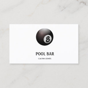 Åtta boll bassäng pub, vit visitkort