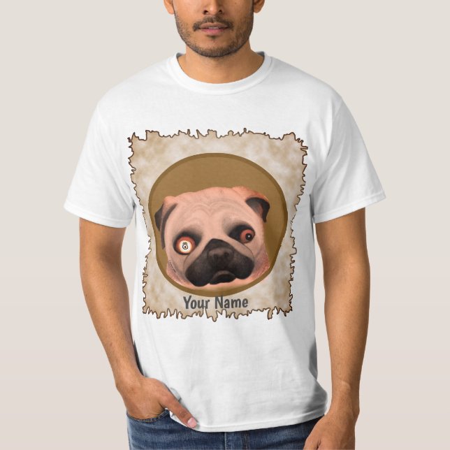 Åtta boll Pug t-shirt (Framsida)