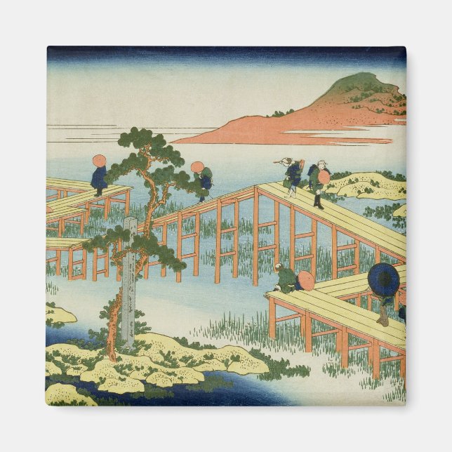 Åtta delbron, provinsen Mucawa, Japan, c.18 Magnet (Framsidan)