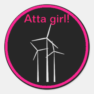 Atta flicka! runt klistermärke