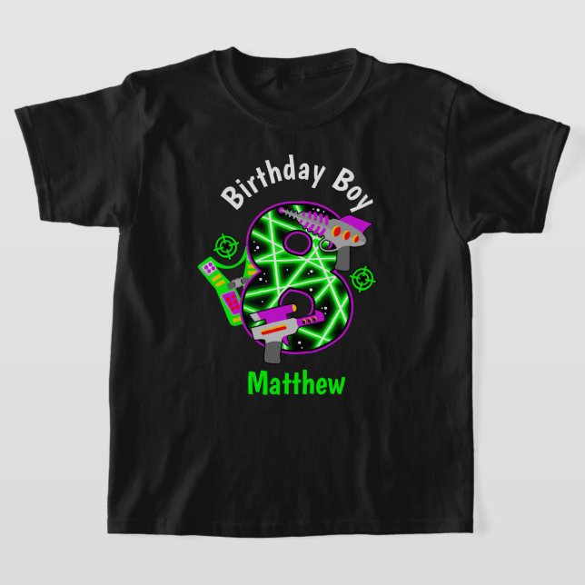 Åtta födelsedagskjorta Laser märkre shirt T Shirt (Laydown)