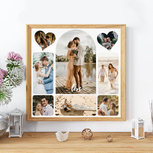 Åtta fotokollage par inträdesskylt Bröllop Poster