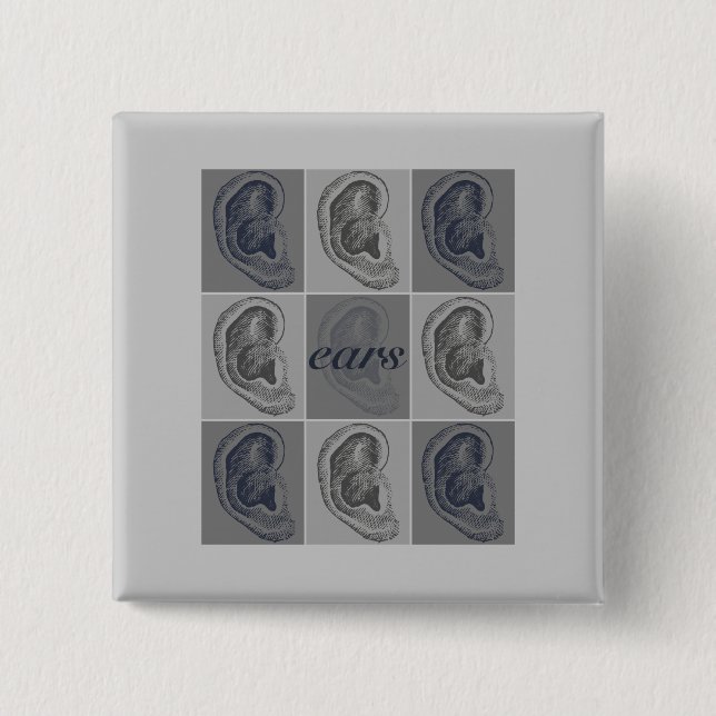 Åtta grafiska öron knapp (Framsida)