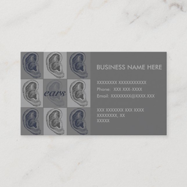 Åtta grafiska öron visitkort (Framsida)