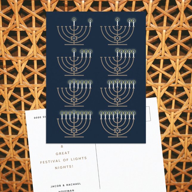 Åtta Hanukkah Nattkort, Helgdag Helg Vykort (Skapare uppladdad)