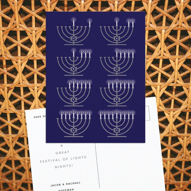 Åtta Hanukkah Nattkort, Helgdag Helg Vykort (Skapare uppladdad)