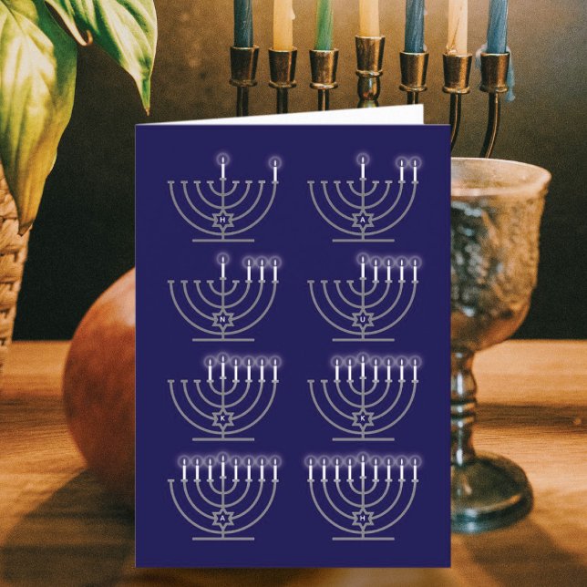Åtta Hanukkah Nattkort, Helgdag Helgkort (Skapare uppladdad)
